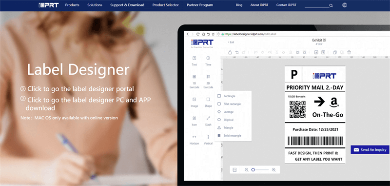 iDPRT 라벨 디자이너 Software Interface